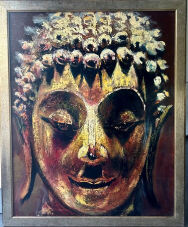 Peinture intitulée "Buddha" par Giovanni Triggiani, Œuvre d'art originale, Huile Monté sur Châssis en bois