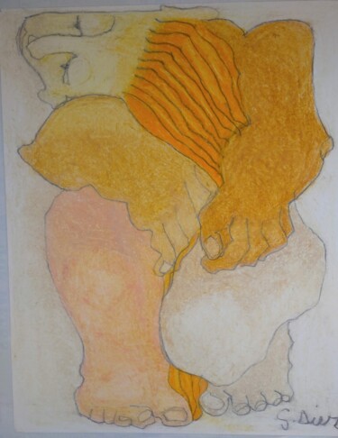 Pintura intitulada "Ohne Titel 3" por Gisela Diez, Obras de arte originais, Pastel