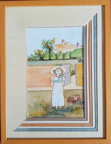 Pintura intitulada "Mary, d’après Kate…" por Gisele Hamon, Obras de arte originais, Aquarela Montado em Cartão