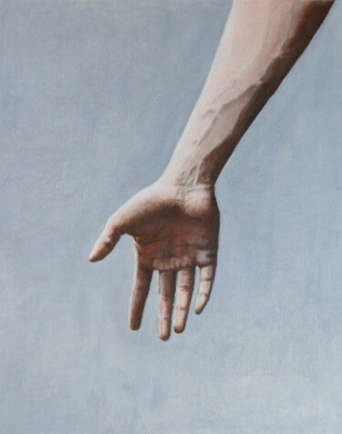 Malerei mit dem Titel "Hand" von Giulio Latino, Original-Kunstwerk, Öl Auf Keilrahmen aus Holz montiert