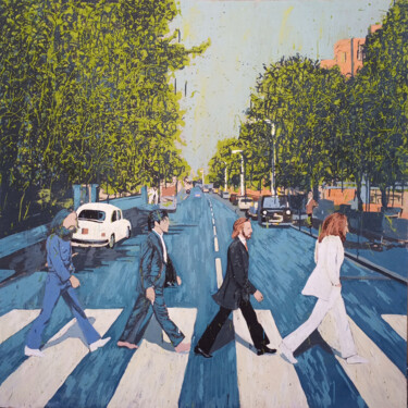 Peinture intitulée "The Beatles (Abbey…" par Giuseppe Valia, Œuvre d'art originale, Acrylique