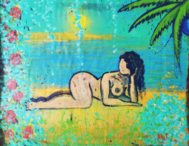 Malarstwo zatytułowany „Brasilera” autorstwa Giuseppe Valia, Oryginalna praca, Farba w spray'u Zamontowany na Drewniana rama…