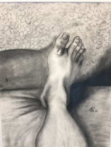 Dibujo titulada "Foreshortened Foot…" por Gregory Paul Kampwirth, Obra de arte original