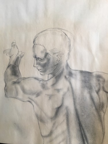 Рисунок под названием "One of Michelangelo…" - Gregory Paul Kampwirth, Подлинное произведение искусства, Графит