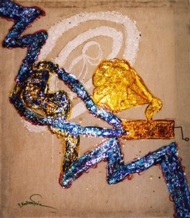 Peinture intitulée "phonographe" par Georges Koutsandreou, Œuvre d'art originale