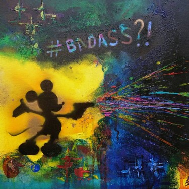 Painting titled "Badass Mouse" by Glad_is_murmuring, Original Artwork, Acrylic