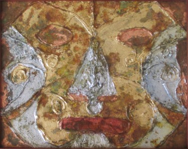 Scultura intitolato "Columbian Mask" da Gladys Velez, Opera d'arte originale