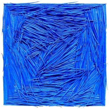Schilderij getiteld "Blue (small)" door Gleb Skubachevsky, Origineel Kunstwerk, Acryl Gemonteerd op Frame voor houten branca…