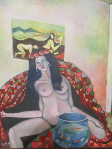 Peinture intitulée "Pisciana" par Gleidson Riff, Œuvre d'art originale, Huile