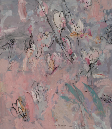 Painting titled "Like Magnolia Bloom…" by Glib Franko, Original Artwork, Oil Mounted on Wood Stretcher frame