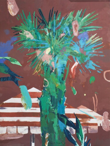 Peinture intitulée "Palm [moment]" par Glib Franko, Œuvre d'art originale, Huile Monté sur Châssis en bois