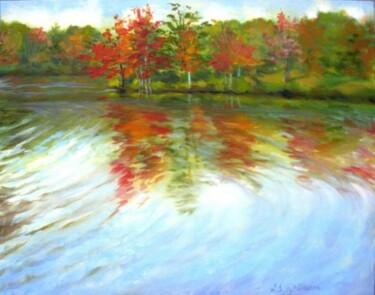 Painting titled "Ripples of Change" by Gloria Nilsson, Original Artwork, Oil Mounted on Other rigid panel