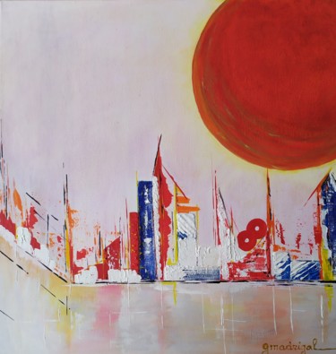 Painting titled "Planète inconnue" by Geneviève Madrigal, Original Artwork, Acrylic