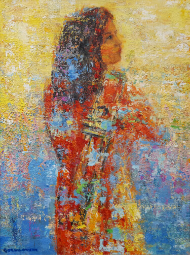 Peinture intitulée "jazz woman" par Nikola Golubovski, Œuvre d'art originale, Acrylique