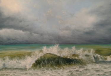 Peinture intitulée "Морской прибой" par Andrei Ulanov, Œuvre d'art originale, Huile