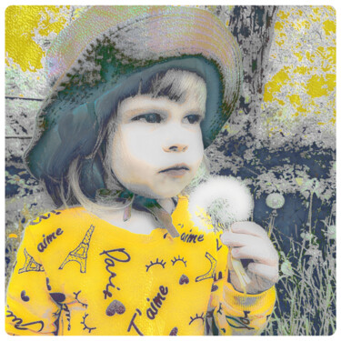 Digitale Kunst getiteld "GIRL IN A YELLOW SW…" door Go.Rk.Art, Origineel Kunstwerk, Digitale fotografie