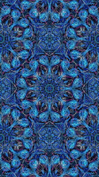 Digitale Kunst getiteld "BLUE ROSETTE" door Go.Rk.Art, Origineel Kunstwerk, 2D Digital Work