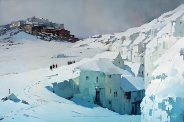 Digitale Kunst getiteld "the frozen north" door Go San, Origineel Kunstwerk, Digitaal Schilderwerk