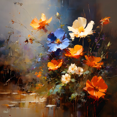 Arte digital titulada "the power of flowers" por Go San, Obra de arte original, Pintura Digital