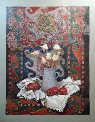 Pintura intitulada "Narly Natyumod" por Gochmuradov Gahryman, Obras de arte originais, Óleo