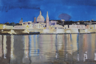 Painting titled "Valletta European C…" by Godwin Cassar, Original Artwork