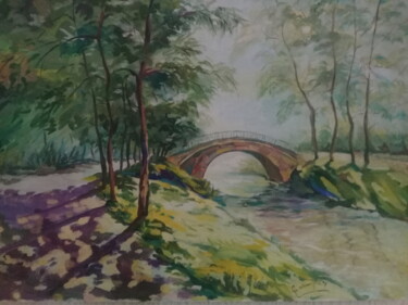 Painting titled "nature" by Gohar Papikyan, Original Artwork, Oil