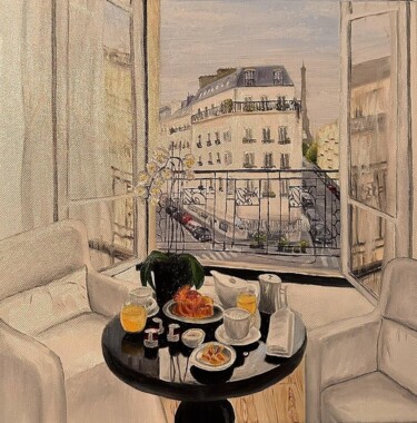 Pittura intitolato "Brunch à Paris" da Gokhan Demir, Opera d'arte originale, Olio