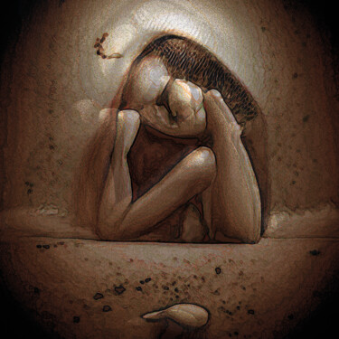 Цифровое искусство под названием "Sad And Beautiful" - Golly Hertlein, Подлинное произведение искусства, Цифровая живопись