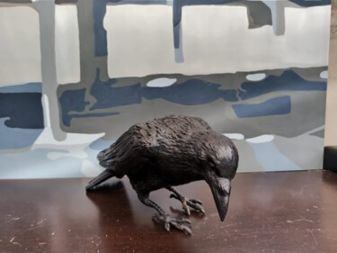 Rzeźba zatytułowany „Armageddon,Crow 5” autorstwa Gonul Nuhoglu, Oryginalna praca, Brąz
