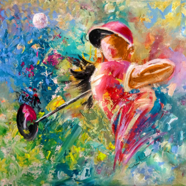 Schilderij getiteld "Golf Fascination" door Miki De Goodaboom, Origineel Kunstwerk, Acryl