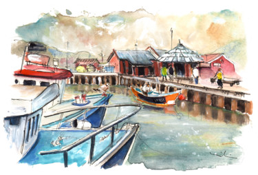 "Whitby Harbour 01" başlıklı Tablo Miki De Goodaboom tarafından, Orijinal sanat, Suluboya