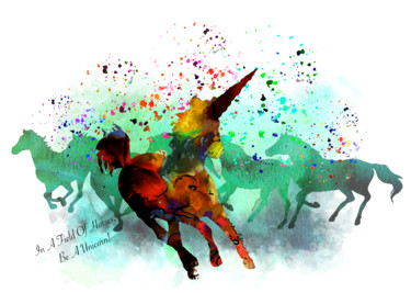 "Be A Unicorn" başlıklı Dijital Sanat Miki De Goodaboom tarafından, Orijinal sanat, Dijital Resim