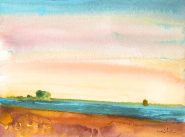 Painting titled "Dawn 19" by Miki De Goodaboom, Original Artwork, Watercolor