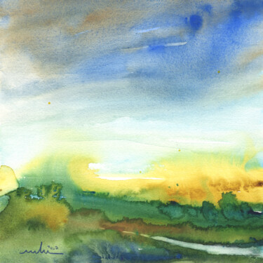 Malerei mit dem Titel "Early Morning 41" von Miki De Goodaboom, Original-Kunstwerk, Aquarell