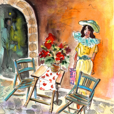 Painting titled "Romance in Siracusa" by Miki De Goodaboom, Original Artwork, Watercolor