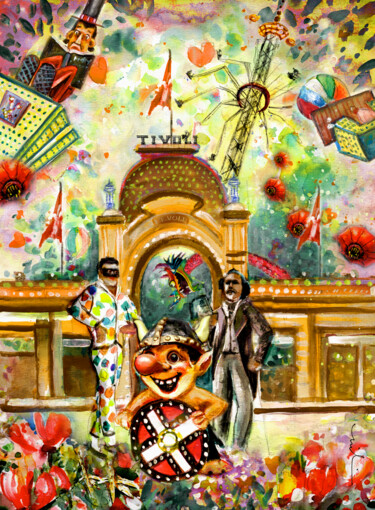 Painting titled "Welcome To Tivoli G…" by Miki De Goodaboom, Original Artwork, Watercolor
