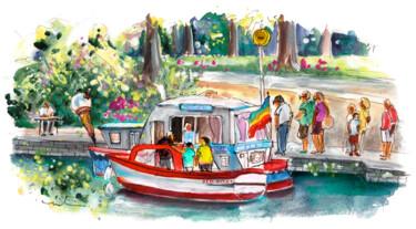 Painting titled "Icecream Boat In Yo…" by Miki De Goodaboom, Original Artwork, Watercolor