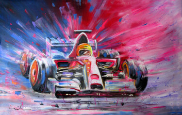 Painting titled "Formula 1 01" by Miki De Goodaboom, Original Artwork, Acrylic