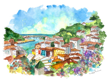 Painting titled "Cudillero 08" by Miki De Goodaboom, Original Artwork, Watercolor