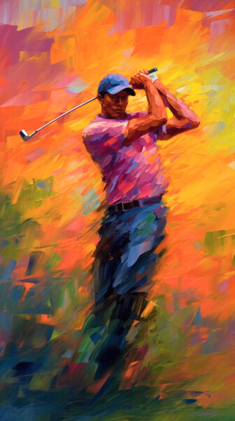 Digitale Kunst mit dem Titel "Golf Fascination 02" von Miki De Goodaboom, Original-Kunstwerk, Digitale Malerei