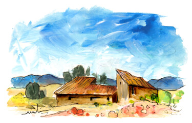 绘画 标题为“Landscape Of Aragon…” 由Miki De Goodaboom, 原创艺术品, 水彩