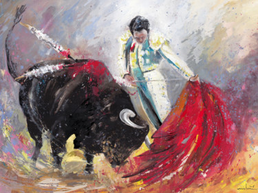 제목이 "Bullfight 69"인 미술작품 Miki De Goodaboom로, 원작, 기름