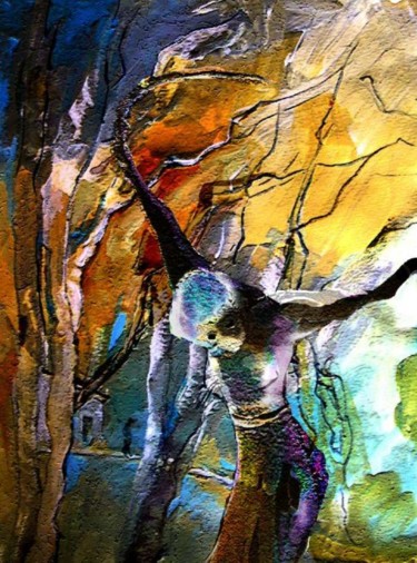 Painting titled "Crucifixion" by Miki De Goodaboom, Original Artwork, Acrylic