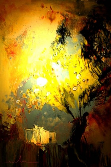 Peinture intitulée "Explosion of Light" par Miki De Goodaboom, Œuvre d'art originale, Huile