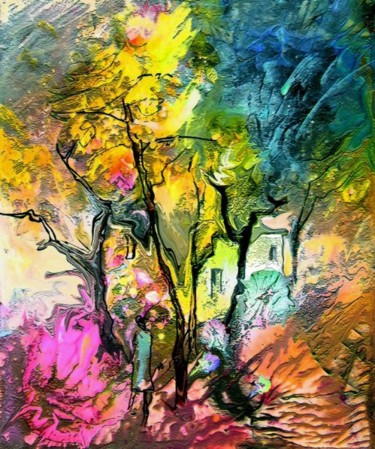 Painting titled "The First Rainbow" by Miki De Goodaboom, Original Artwork, Oil