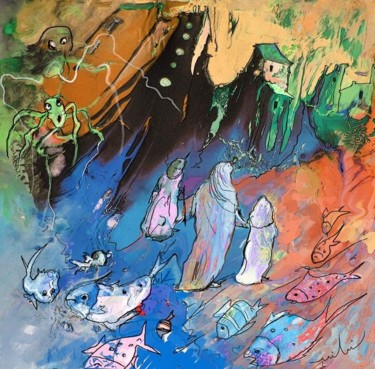 Painting titled "The Flood bis" by Miki De Goodaboom, Original Artwork, Oil