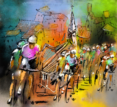 Ζωγραφική με τίτλο "Le Tour de France 04" από Miki De Goodaboom, Αυθεντικά έργα τέχνης, Ακρυλικό