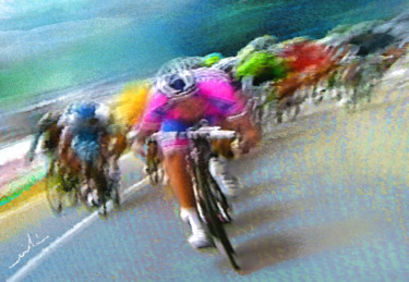 "Le Tour de France 09" başlıklı Tablo Miki De Goodaboom tarafından, Orijinal sanat, Petrol