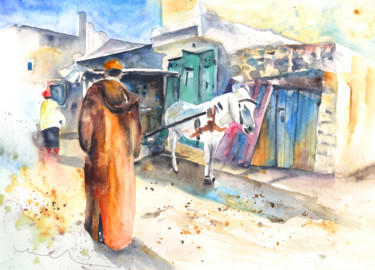 "Street Scene in Mor…" başlıklı Tablo Miki De Goodaboom tarafından, Orijinal sanat, Petrol