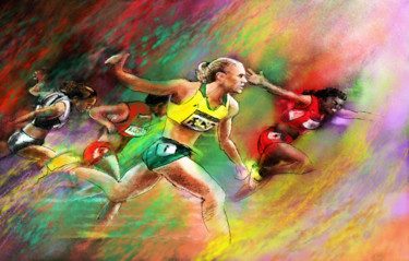 Pittura intitolato "Olympics 2012 100 m…" da Miki De Goodaboom, Opera d'arte originale, Acrilico